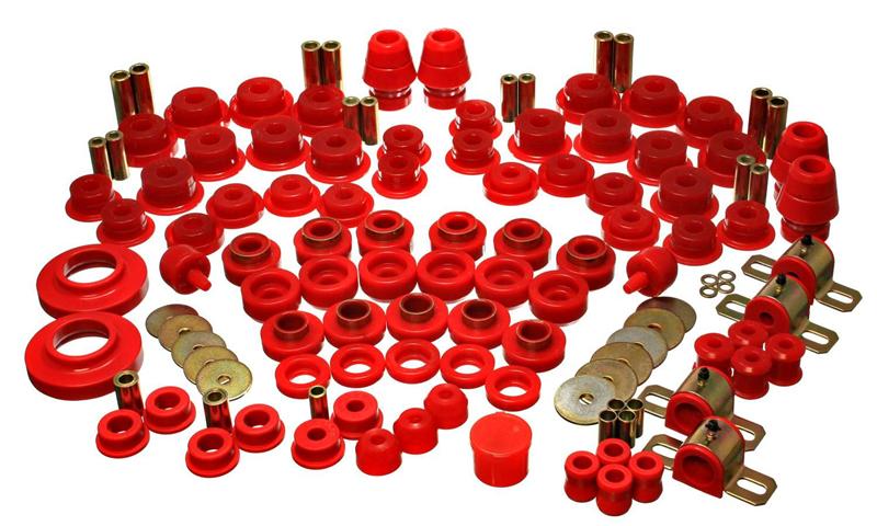 Jeep Wrangler Suspension Bushing Kit - Front + Rear - Energy Suspension - Hyper-Flex Master Bushing Set - Red - `07-`11